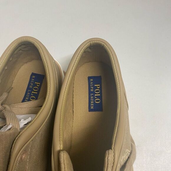 RALPH LAUREN Polo Faxon Low Brown Washed Twill Men’s Sneakers Lace Up Size 11.5D - Picture 11 of 12